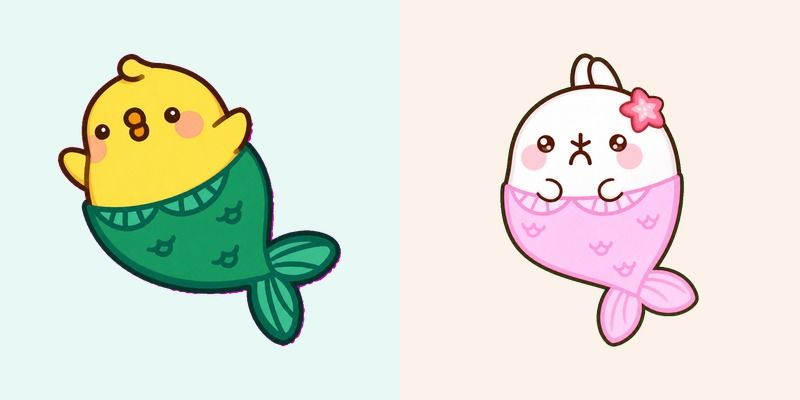 Molang and Piu Piu Mermaids
