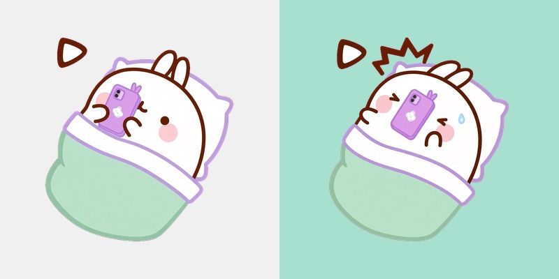 Molang Chilling Bed Phone Cursor