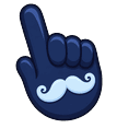 Navy Mustache Pointer
