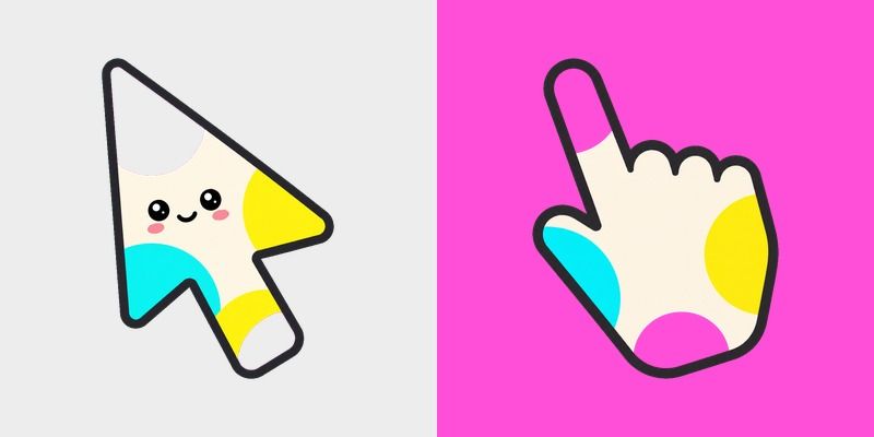 Neon Bauhaus Orbit Burst custom cursor pack preview for Chrome, Edge and Windows