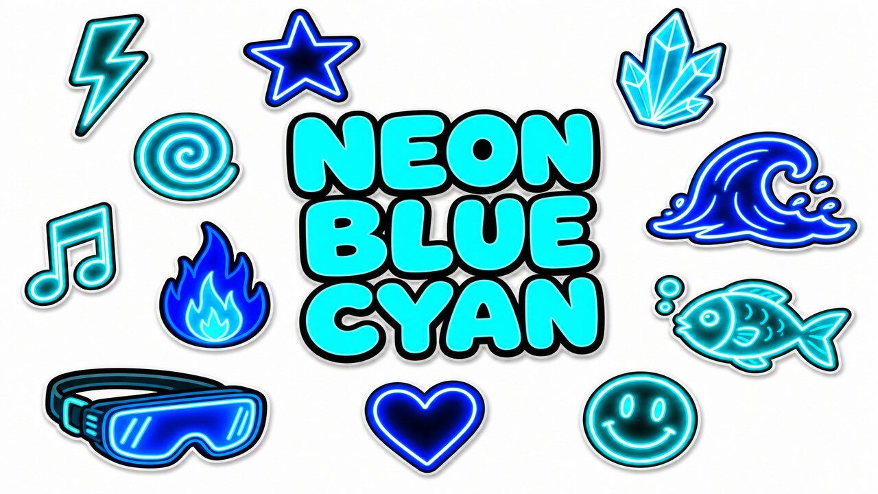 Neon Blue & Cyan - Custom cursor collection preview