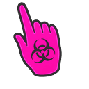 Neon Magenta Biohazard Pointer