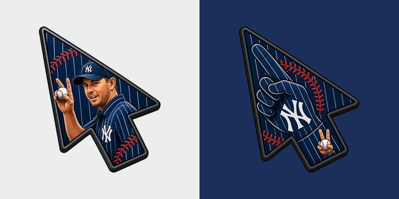 New York Yankees Peace Ball Fanart custom cursor pack preview for Chrome, Edge and Windows