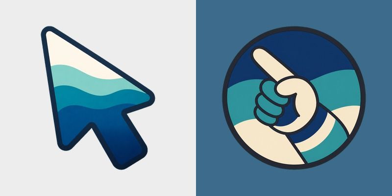 Ocean Ink Palette custom cursor pack preview for Chrome, Edge and Windows