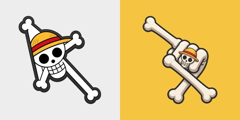 Cursor pack preview: One Piece Straw Hat Jolly Roger