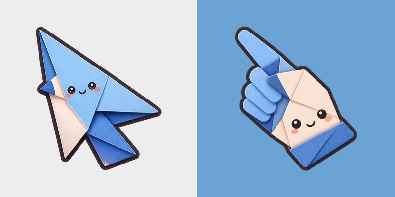 Origami Sky Sparrow custom cursor pack preview for Chrome, Edge and Windows