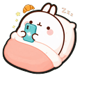 Peach Bunny Bed Phone Cursor Default