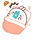 Peach Bunny Bed Phone Cursor Pointer