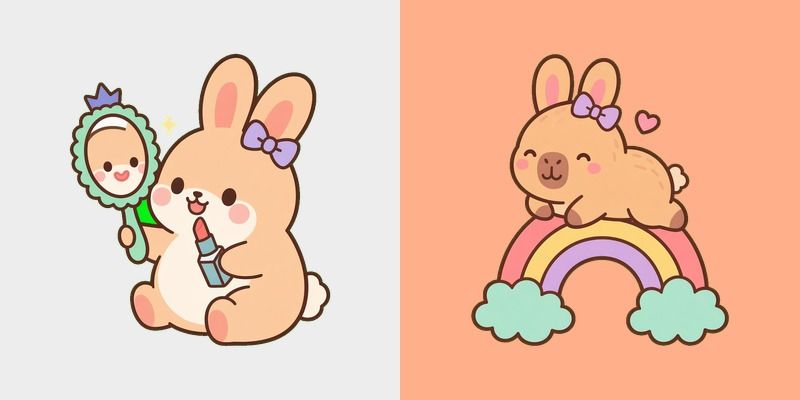 Peach Bunny Glam Cursor