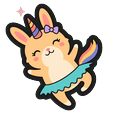 Peach Bunnycorn Glam Cursor Default