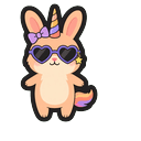 Peach Bunnycorn Glam Cursor Pointer