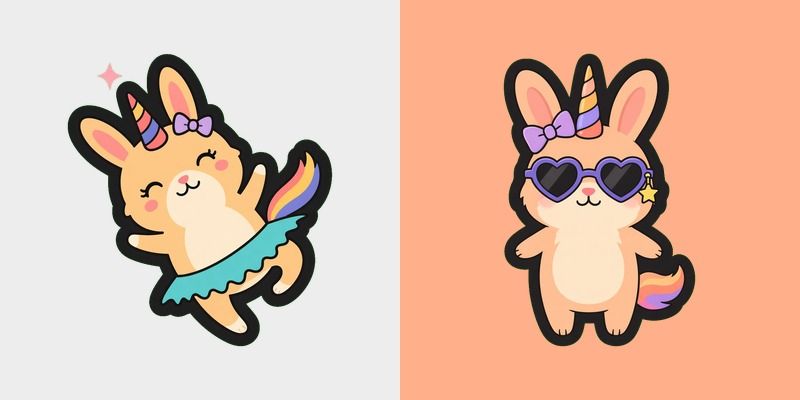 Peach Bunnycorn Glam Cursor