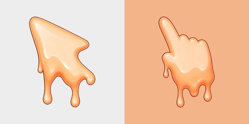 Peach Cream Squiggle Goo custom cursor pack preview for Chrome, Edge and Windows