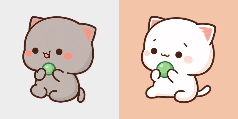 Peach Goma Eating Mochi