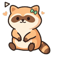 Peach Happy Raccoon Cursor Default