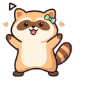 Peach Happy Raccoon Cursor Pointer