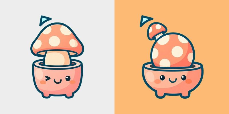 Peach Mushroom Pot