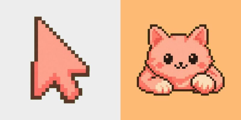 Peach Pixel Bongo Cat