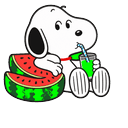 Peanuts Snoopy and Woodstock Eating Watermelon Default