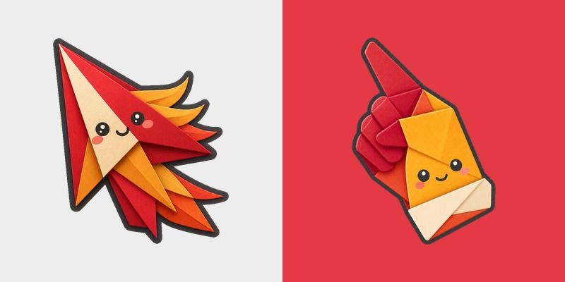 Phoenix Facet Fold custom cursor pack preview for Chrome, Edge and Windows