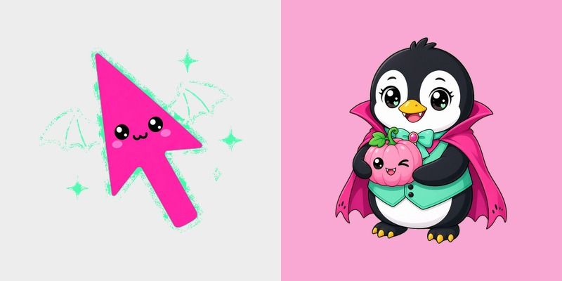 Pink Bat Vampire Penguin