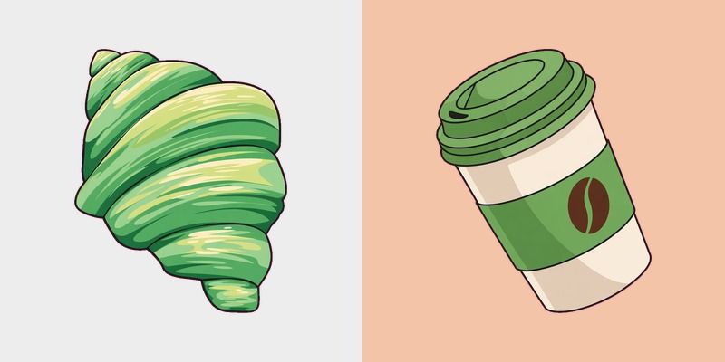 Pistachio Croissant Matcha Coffee