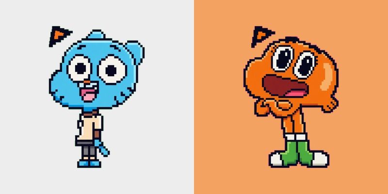 Pixel Art Gumball Darwin Cursor
