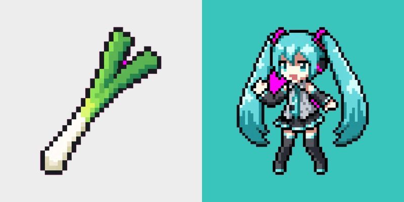 Pixel Art Hatsune Miku Leek