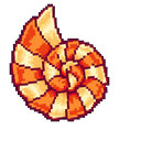 Pixel Coral and Orange Seashells Pointer