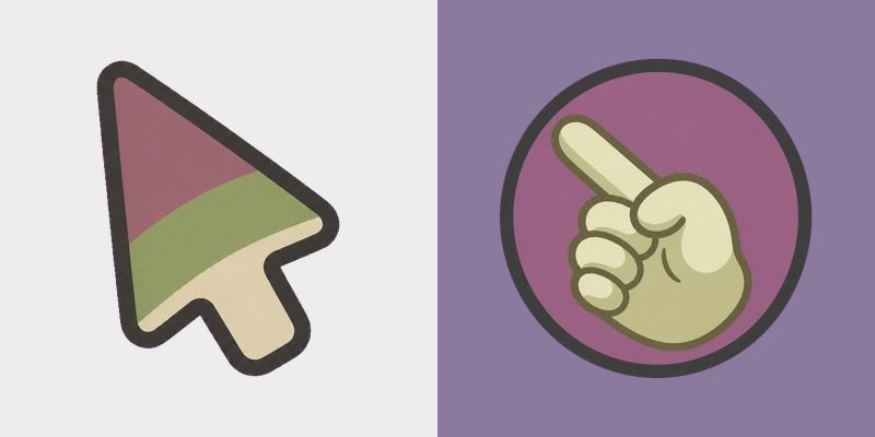 Plum Olive Palette custom cursor pack preview for Chrome, Edge and Windows