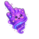 Purple Cosmic Cat Wind Pointer