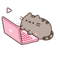 Pusheen Working and Resting on Laptop Default