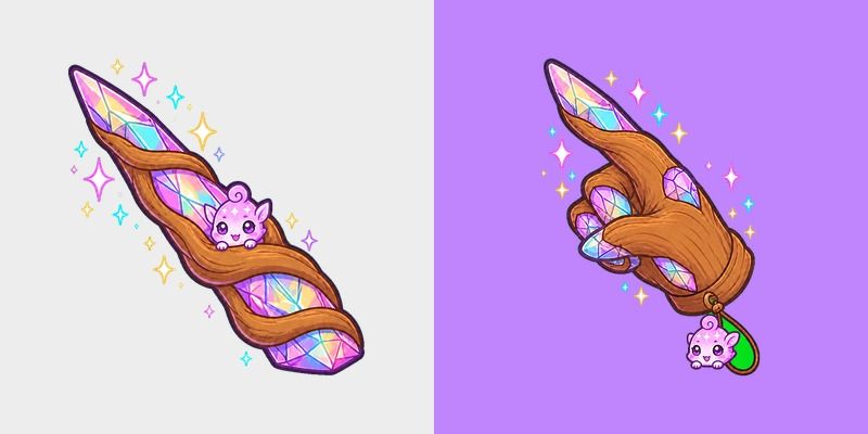 Rainbow Opal Spiral Wand