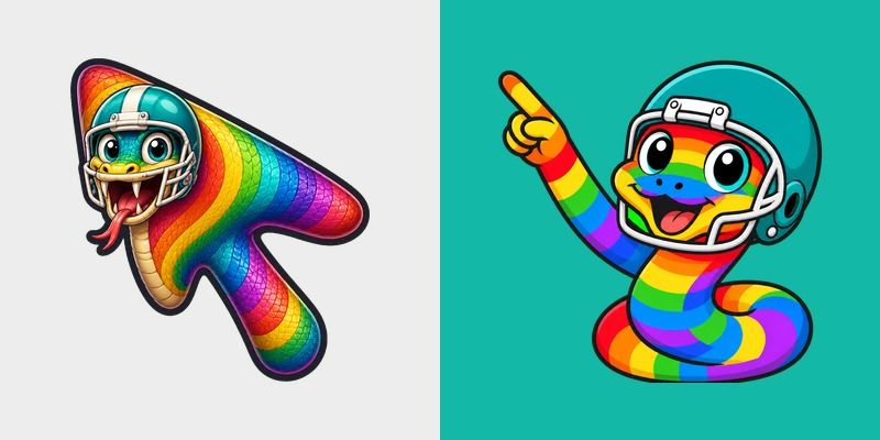 Rainbow Snake Football Helmet