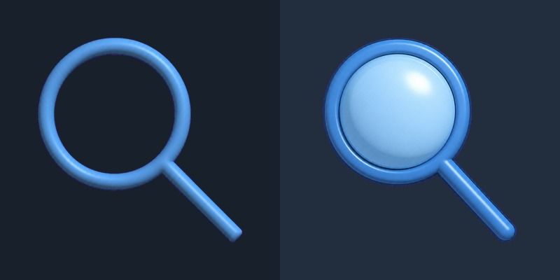 3D Blue Magnifying Glass