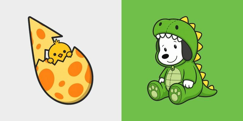 Snoopy Dino Woodstock Dino Egg