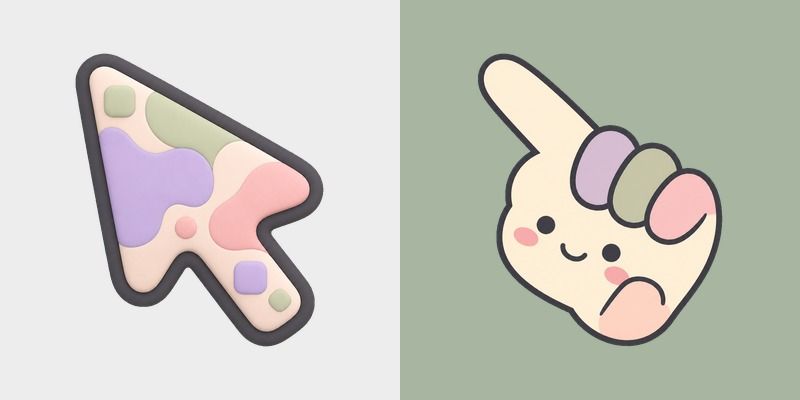 Soft Blob Geometry custom cursor pack preview for Chrome, Edge and Windows