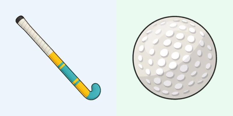 Field Hockey Stick and Dimpled Ball