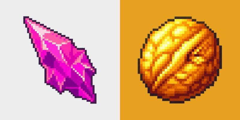 Stardew Valley Cinder Shard and Golden Walnut