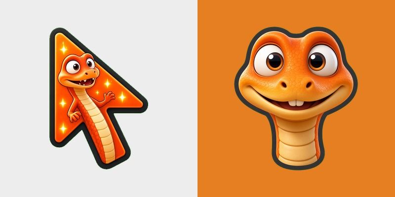Sunny Orange Snake Cursor