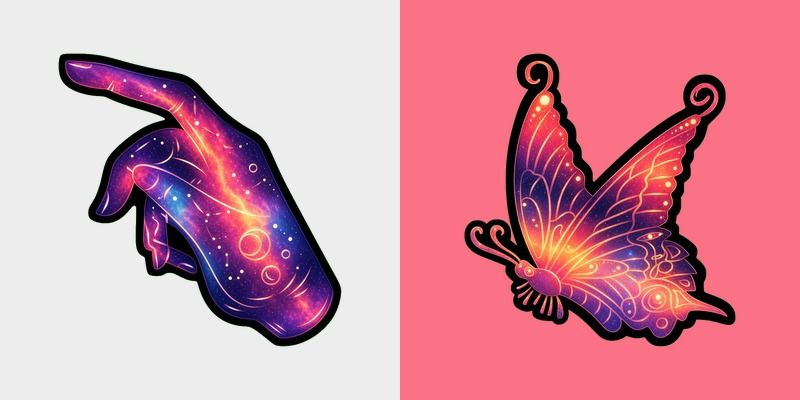 Sunset Space Hand Butterfly