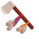 Travel Indian Feather Bonnet Tomahawk Cursor Default