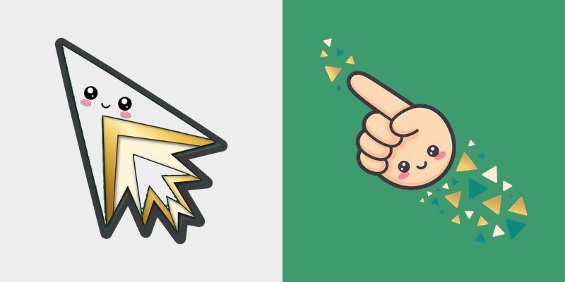 Triangle Cascade custom cursor pack preview for Chrome, Edge and Windows