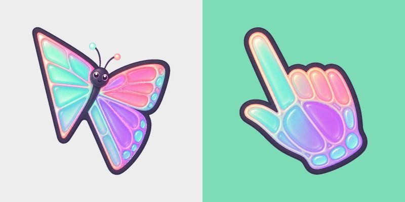 Tropical Glasswing Glow custom cursor pack preview for Chrome, Edge and Windows