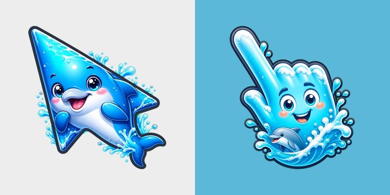 Cursor pack preview: USA Virginia Beach Dolphin and Ocean Splash