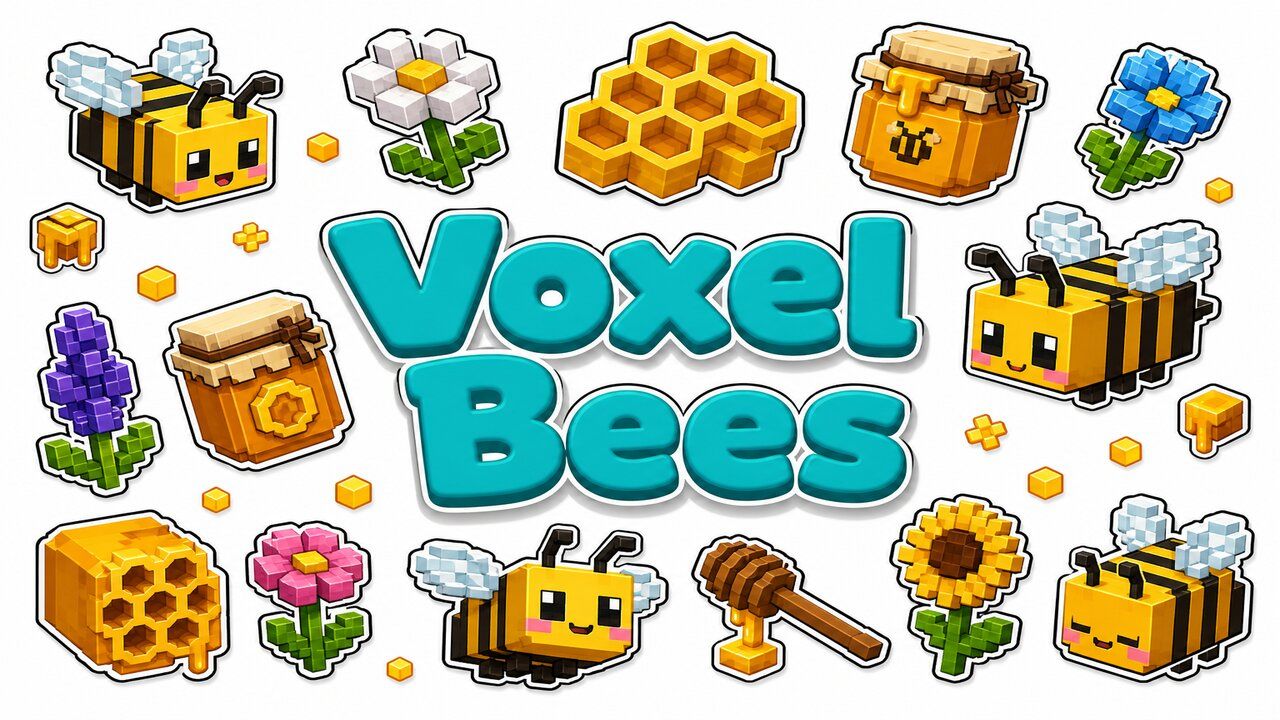 Voxel Bees - Custom cursor collection preview