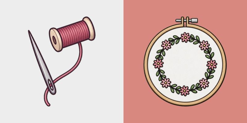VSCO Girl Embroidery Hoop and Needle Thread
