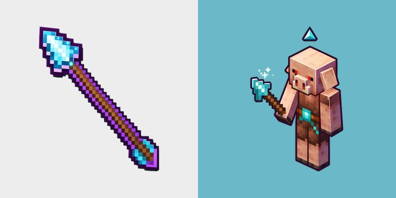 Warped Ice Piglin Spear