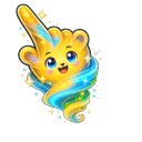 Yellow Blue Cosmic Bear Wind Pointer
