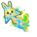 Yellow Blue Cosmic Bunny Wind Default
